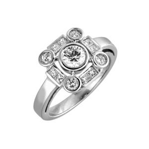 Bague - Diamant - Entourage Princesse