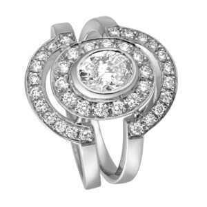 Bague - Diamant - Double Entourage