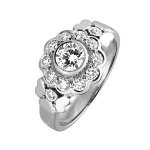 Bague - Diamant - Fleur